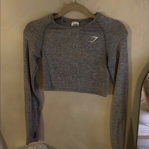Gymshark Heathered Gray Crop Sweatshirt
